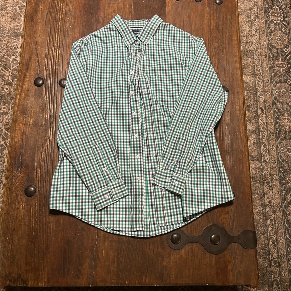 Croft & Barrow Blue and Green Plaid Shirt